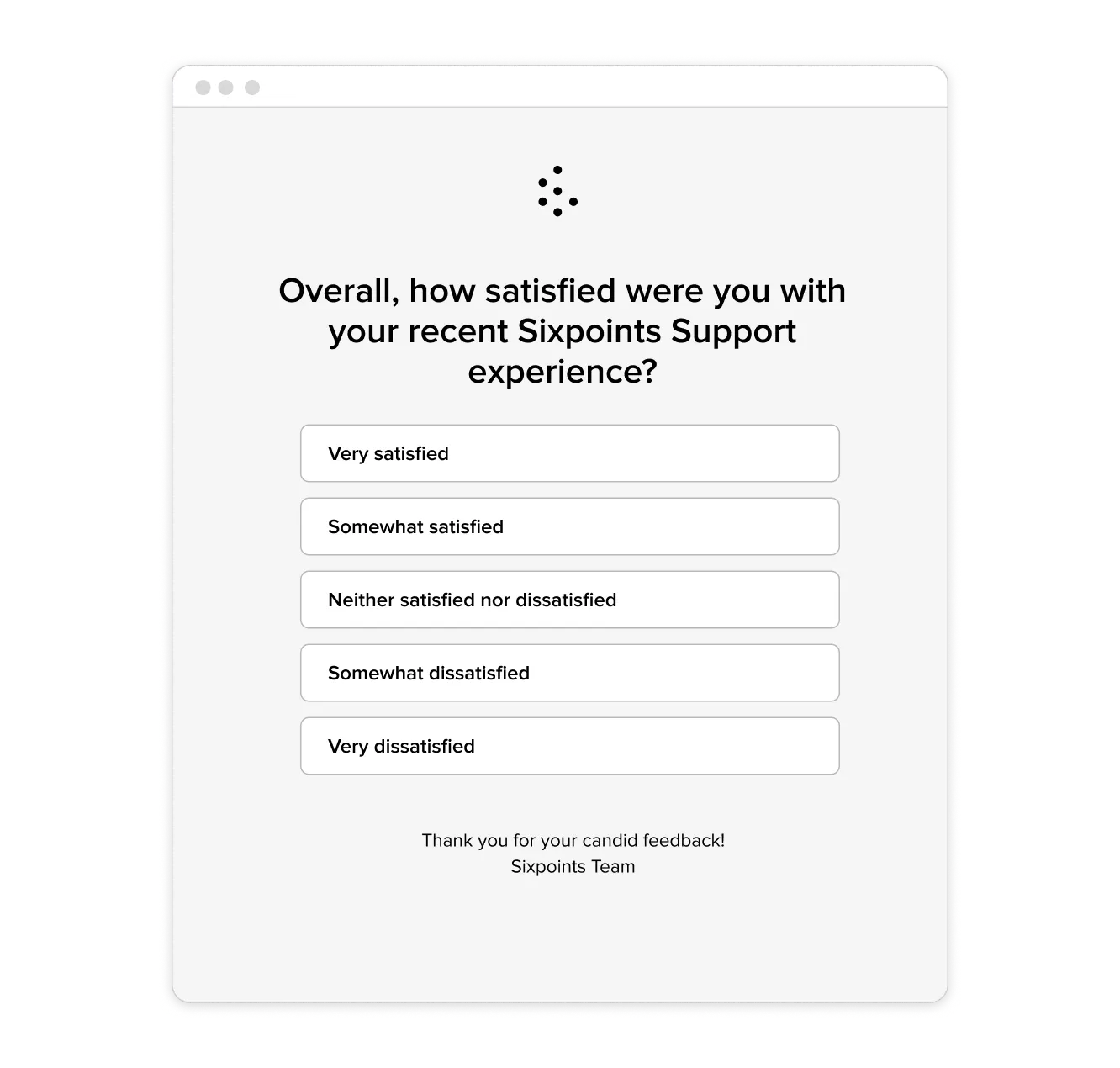 Email survey with a multiple choice list embedded in the message