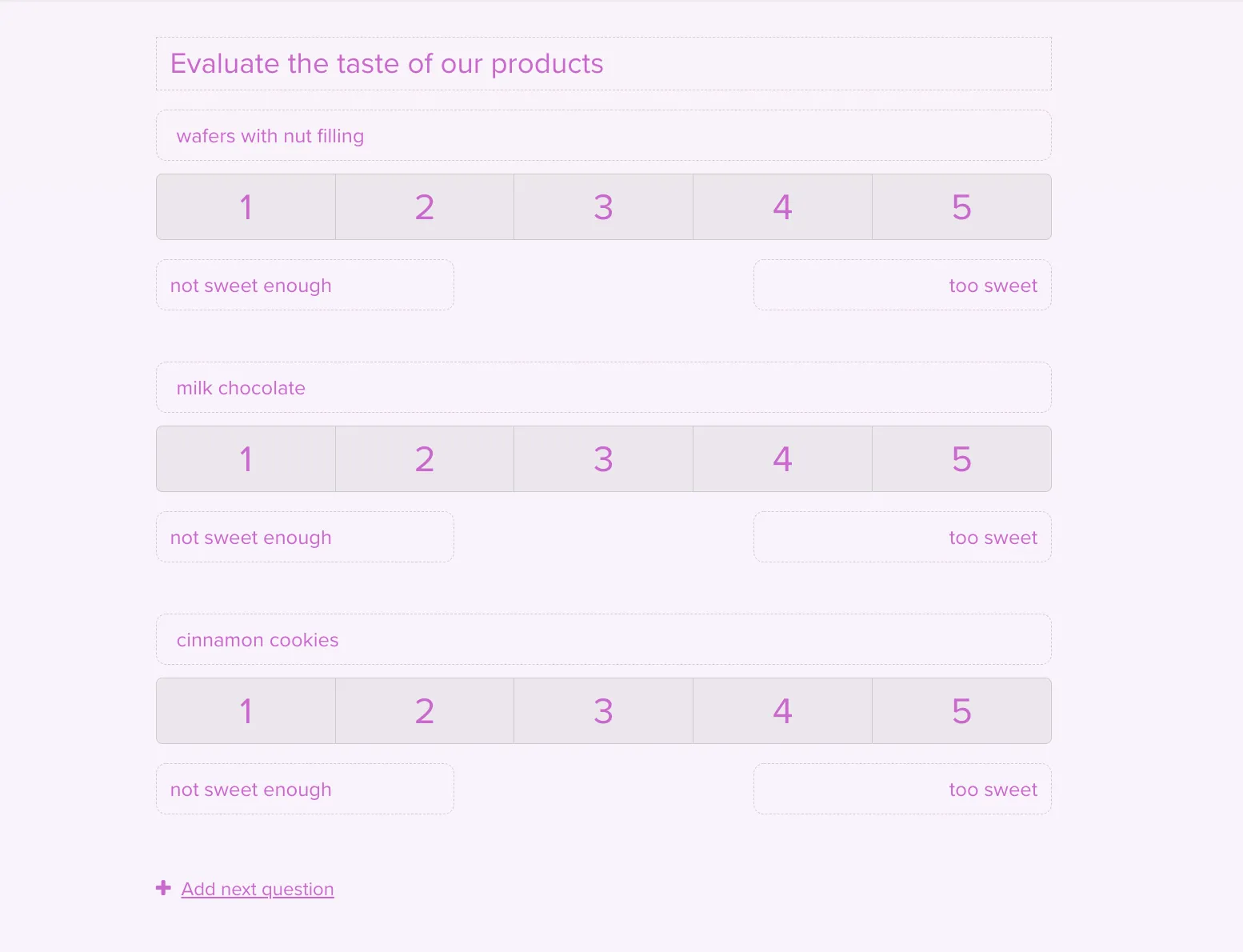 Numerical scale example