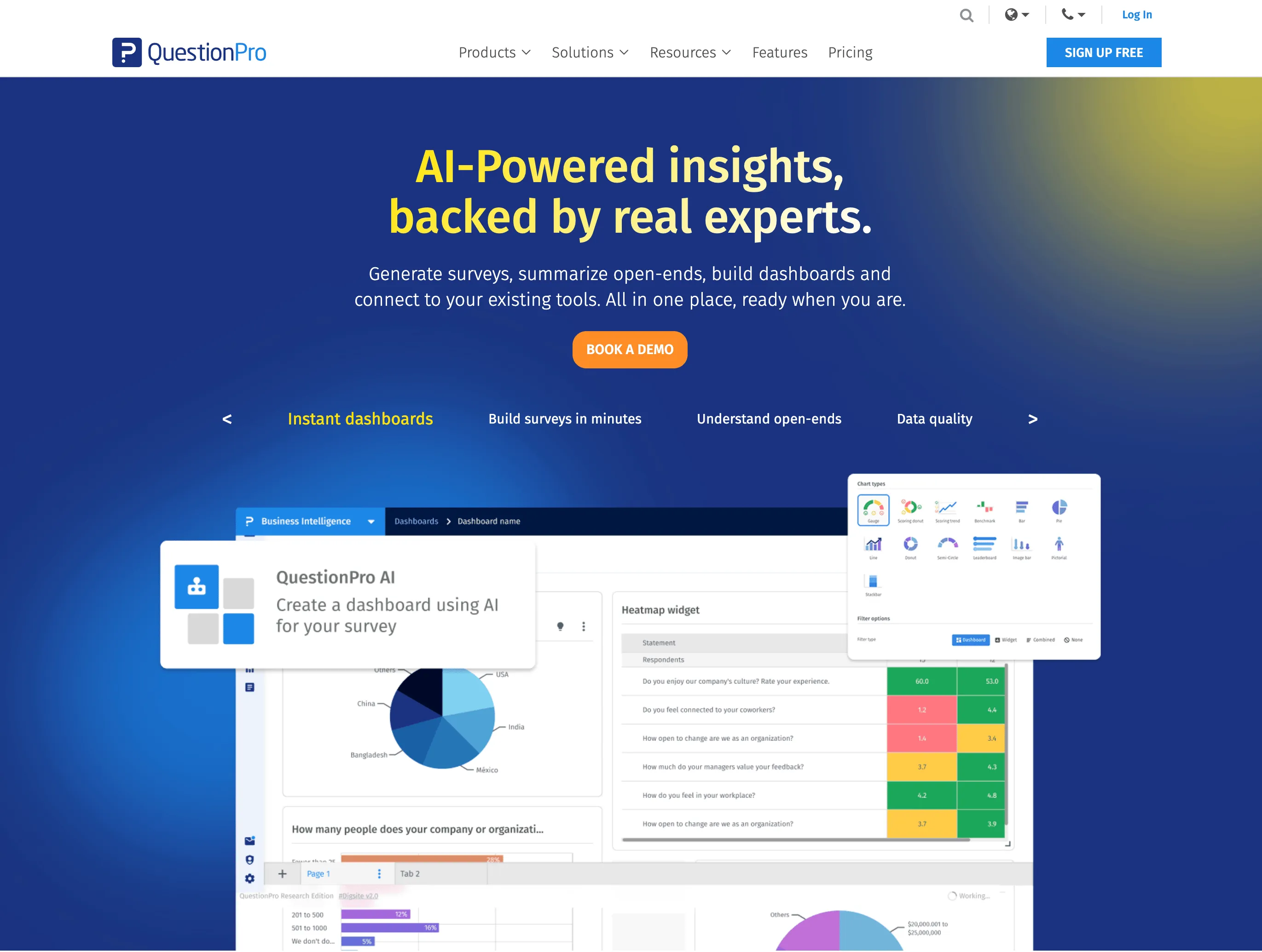 QuestionPro survey builder interface