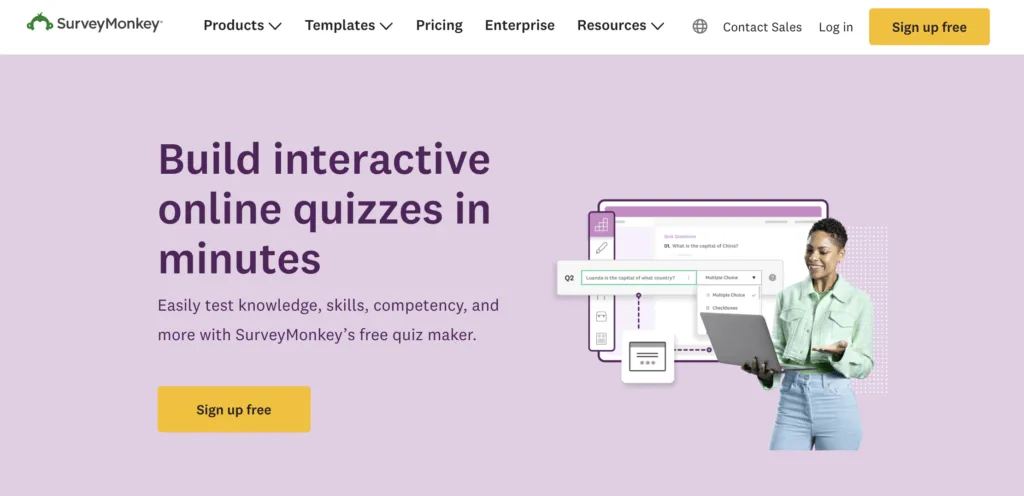 SurveyMonkey survey builder interface